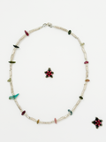 Tourmaline and turquoise bird necklace
