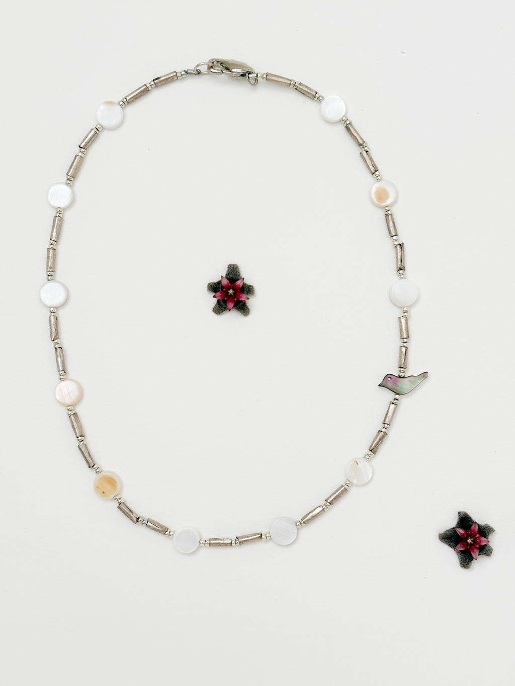 Mother of pearl bird necklace