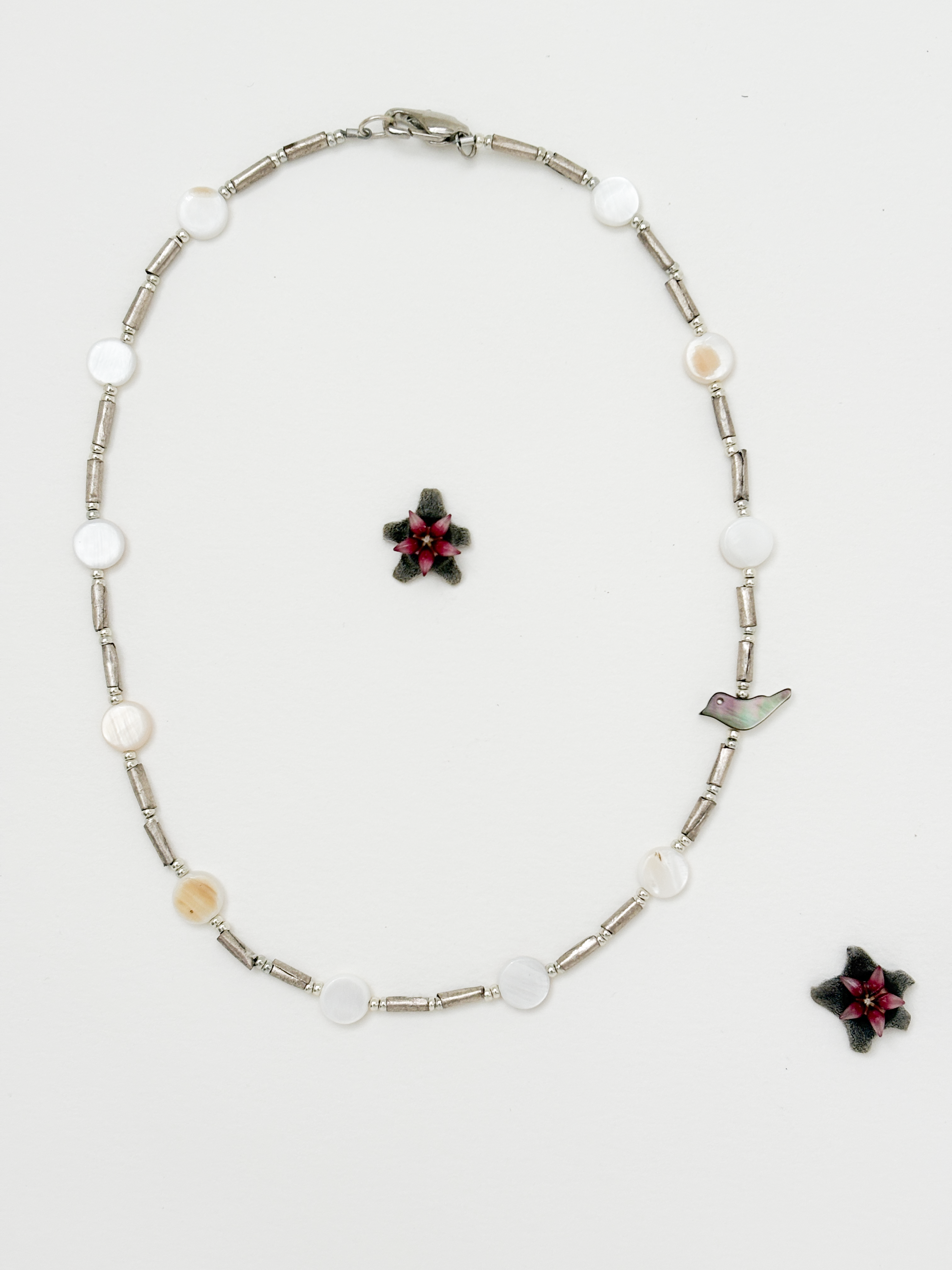 Mother of pearl bird necklace
