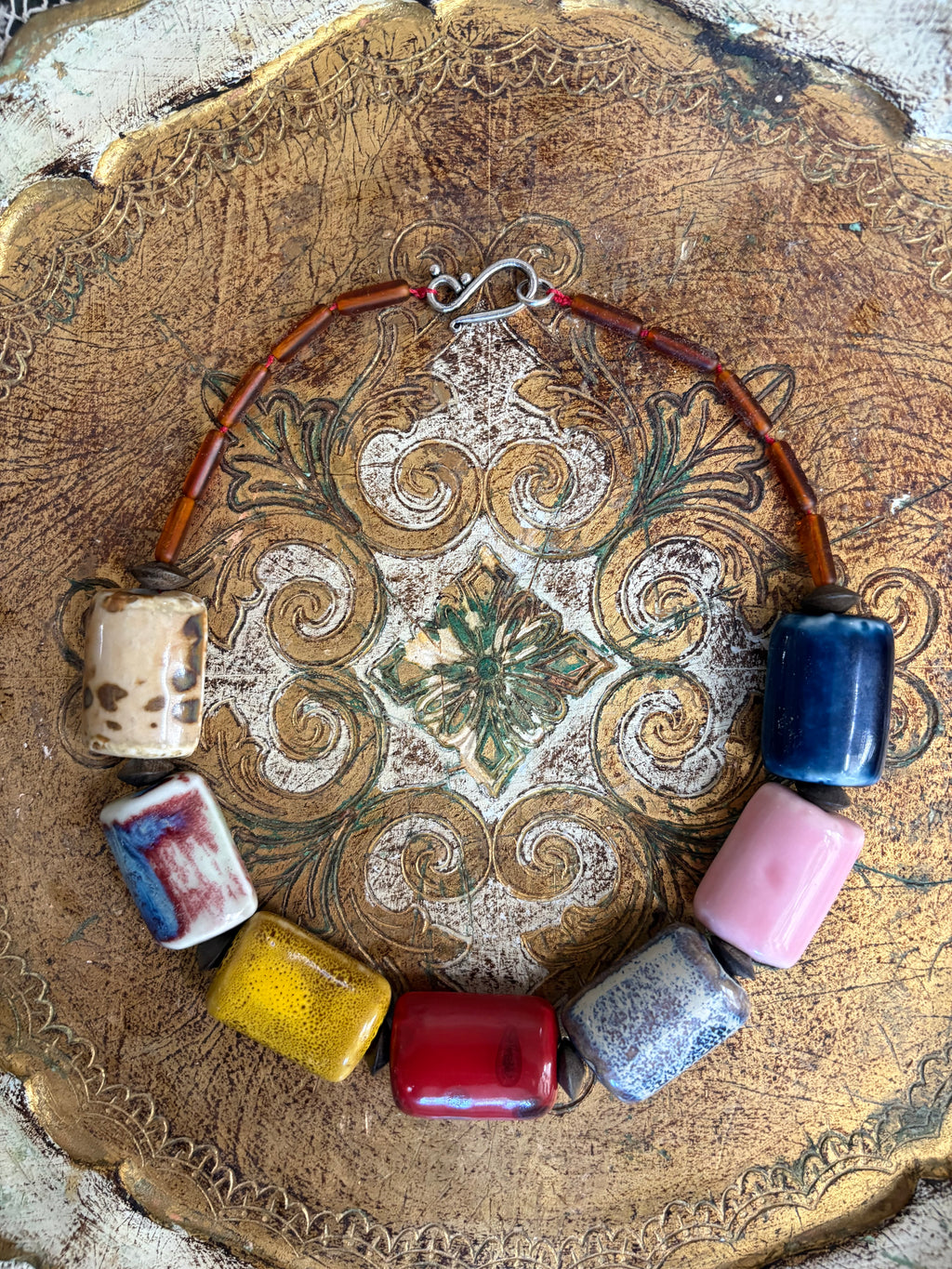 The Patchwork ceramic necklace (rectangular)